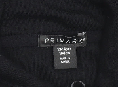 Girls UK Size 13-14 Years Primark Black Full Zip Hoodie