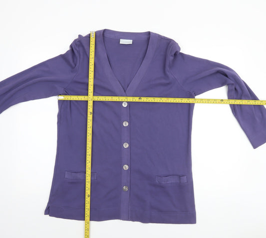 Cotswold Collections Women’s Purple Cotton Button-Up Cardigan L