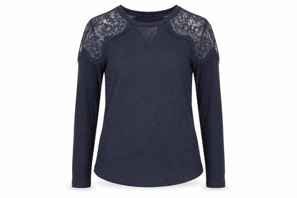 Womens UK Size S French Connection Blue Jersey Blouse