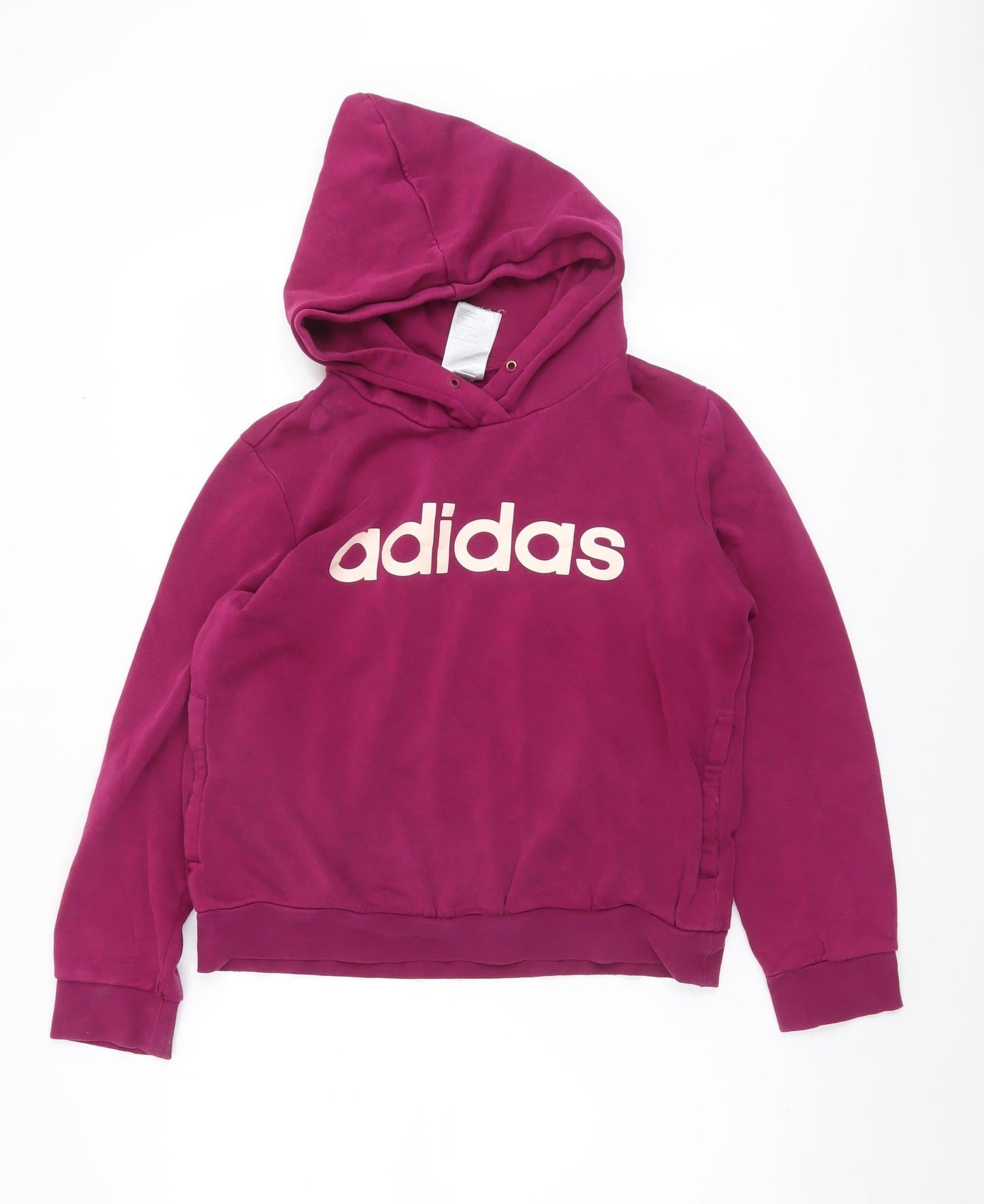 Adidas Womens Purple Pullover Hoodie UK 12-14 Medium Cotton Blend