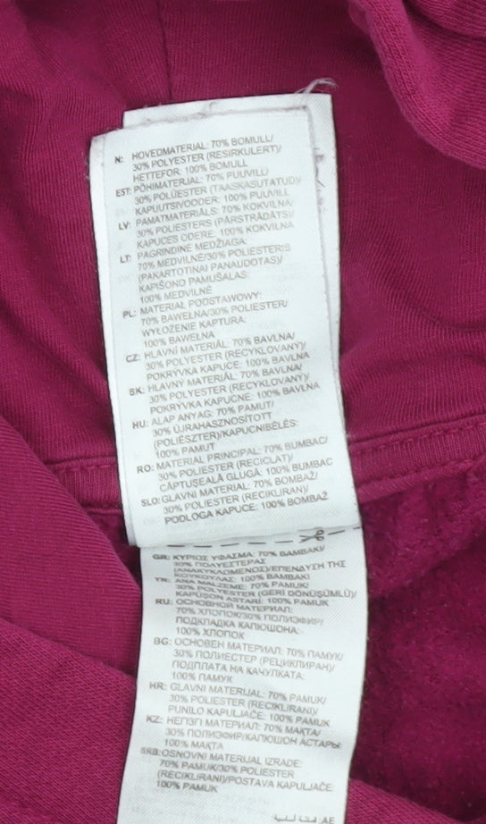 Adidas Womens Purple Pullover Hoodie UK 12-14 Medium Cotton Blend