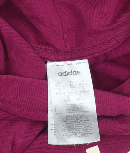 Adidas Womens Purple Pullover Hoodie UK 12-14 Medium Cotton Blend