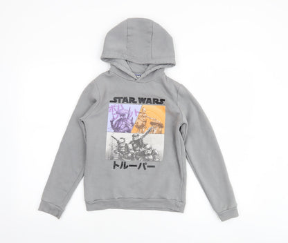 Boys UK Size 9-10 Years Pepco Grey Pullover Hoodie