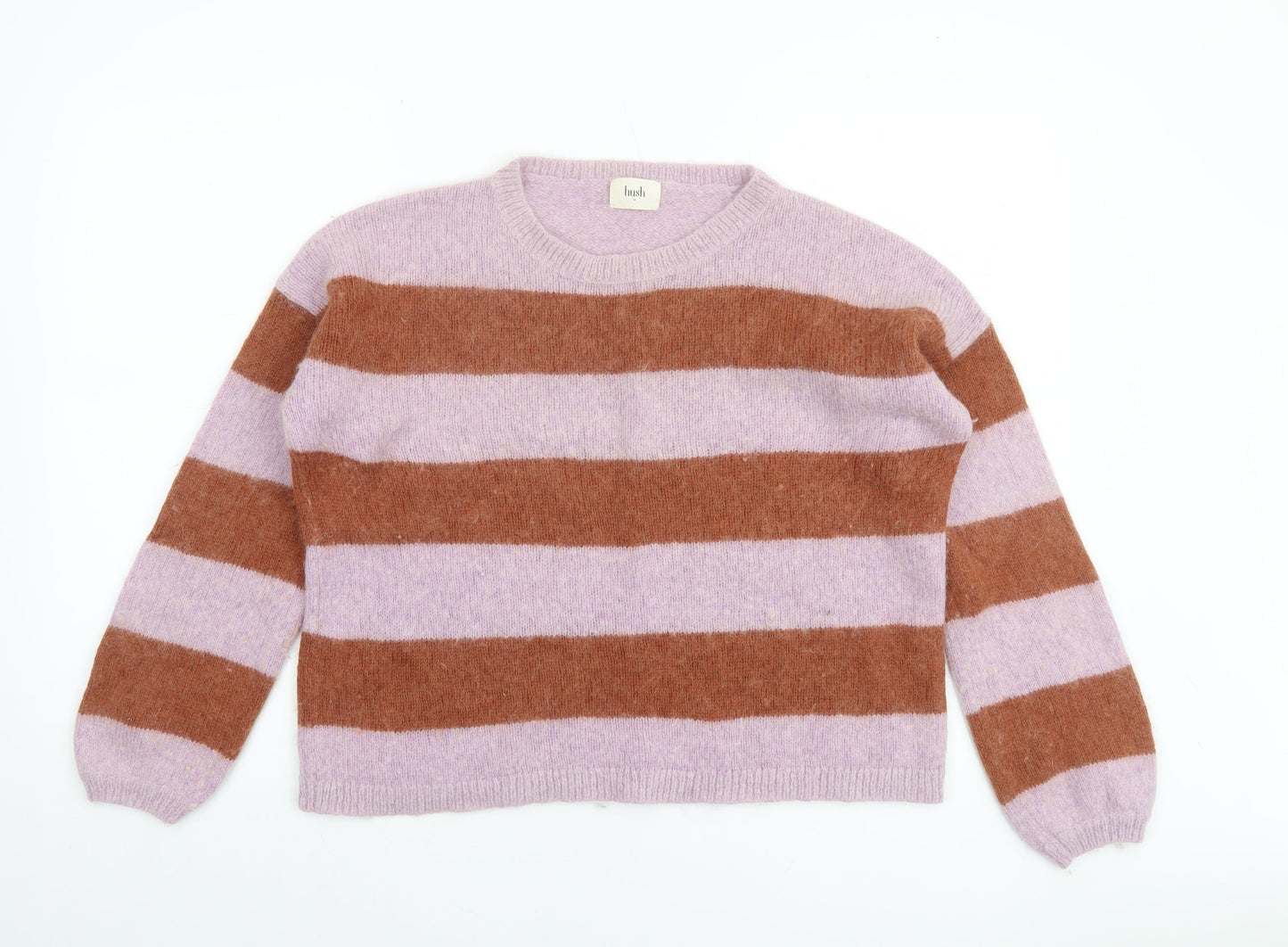 Hush Women Multicoloured M Striped Alpaca Blend Chunky Pullover Jumper