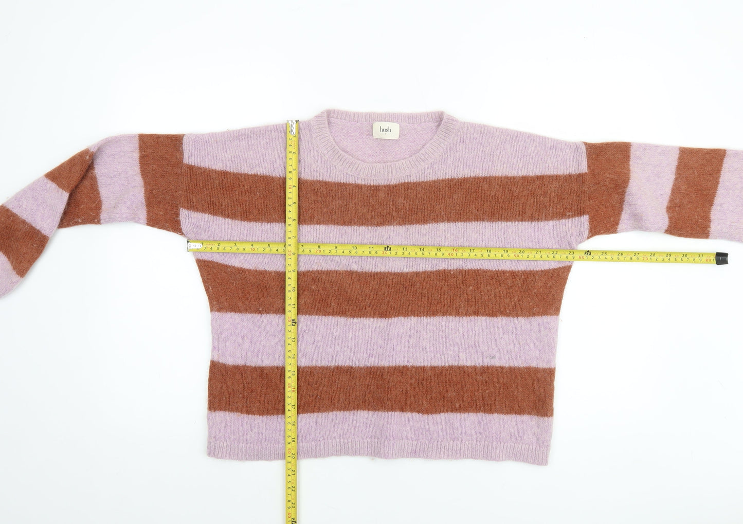 Hush Women Multicoloured M Striped Alpaca Blend Chunky Pullover Jumper