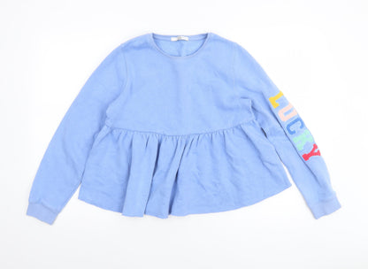 Marks and Spencer Girls Blue 'Lucky' Pullover Sweatshirt 12-13 Years