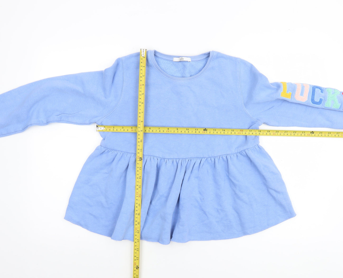 Marks and Spencer Girls Blue 'Lucky' Pullover Sweatshirt 12-13 Years