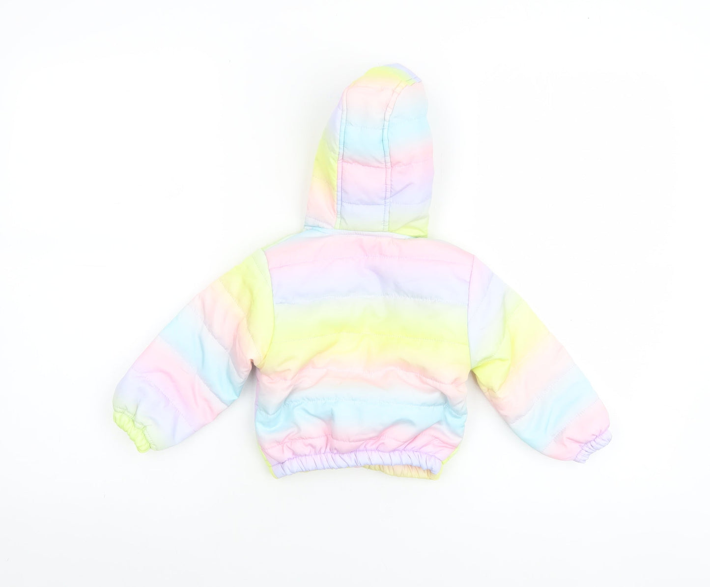 Pink Rabbit Unisex Baby Multicoloured 6-9M Hooded Puffer Jacket
