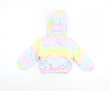 Pink Rabbit Unisex Baby Multicoloured 6-9M Hooded Puffer Jacket