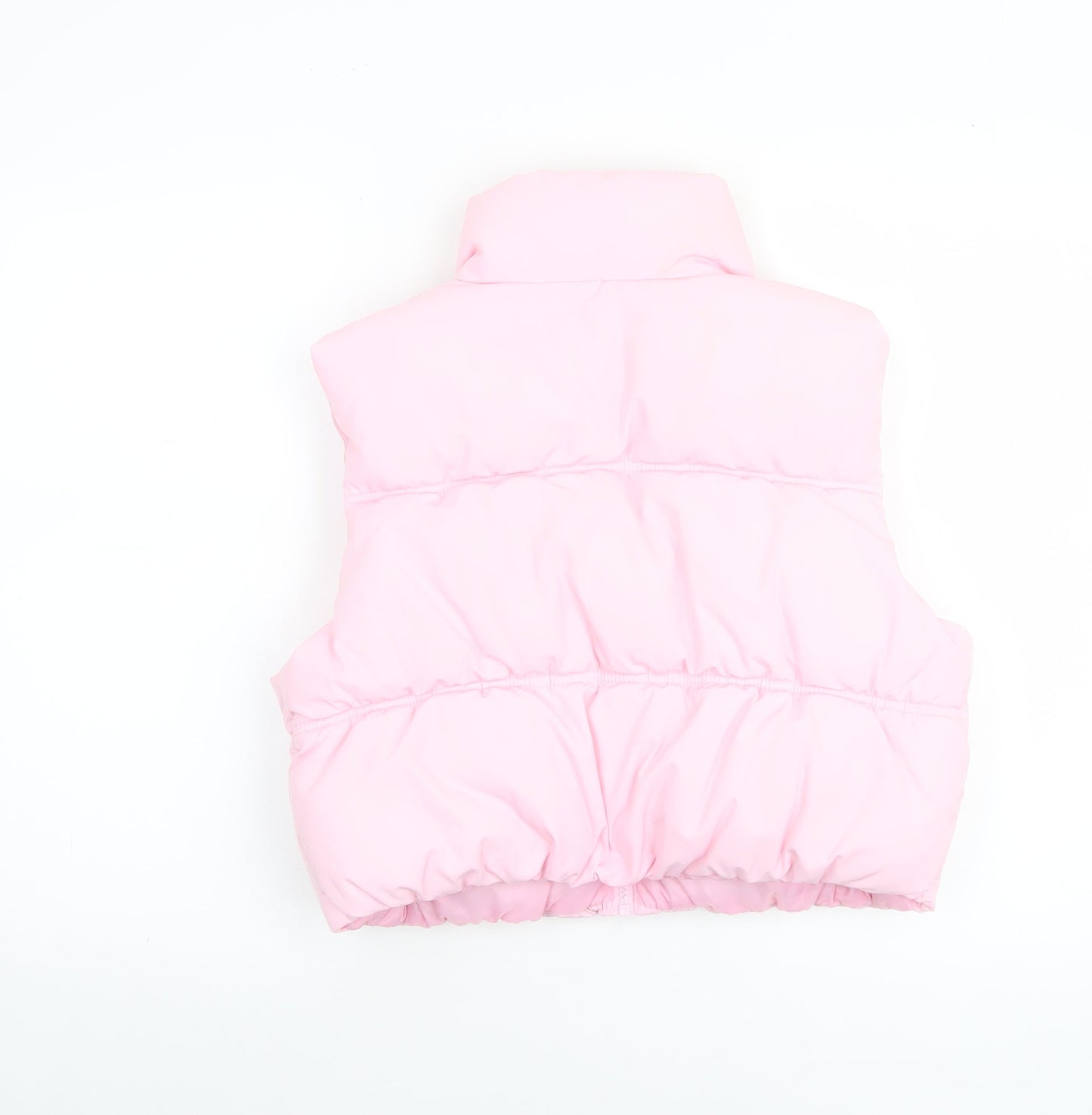 H&M Divided Womens Pink Puffer Waistcoat S Sleeveless Quilted Gilet