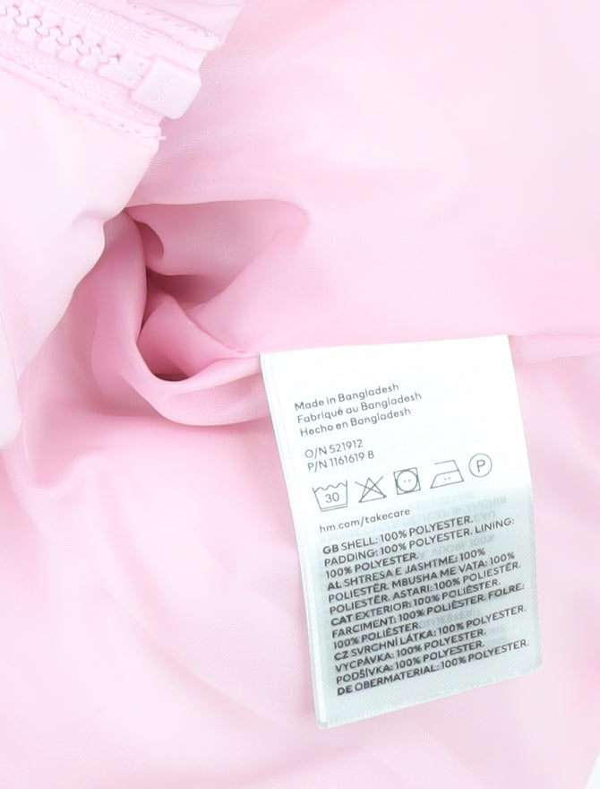 H&M Divided Womens Pink Puffer Waistcoat S Sleeveless Quilted Gilet