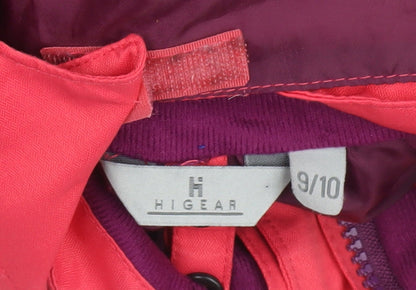 Hi Gear Girls Pink Colourblock Waterproof Hooded Rain Jacket 9-10 Years