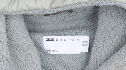 ASOS DESIGN Women’s Green Puffer Jacket UK 14 Hooded Quilted Winter Coat