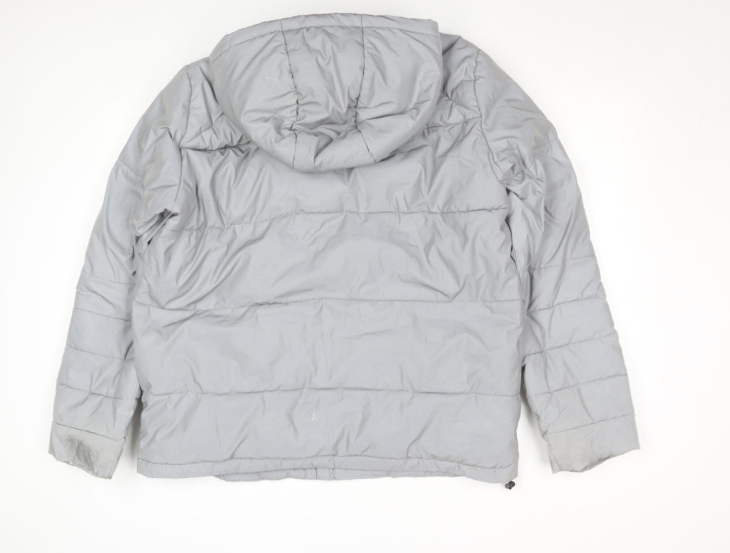 Primark Men's Grey Hooded Puffer Jacket Size Large Winter Coat