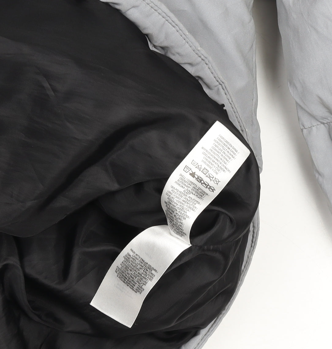 Primark Men's Grey Hooded Puffer Jacket Size Large Winter Coat