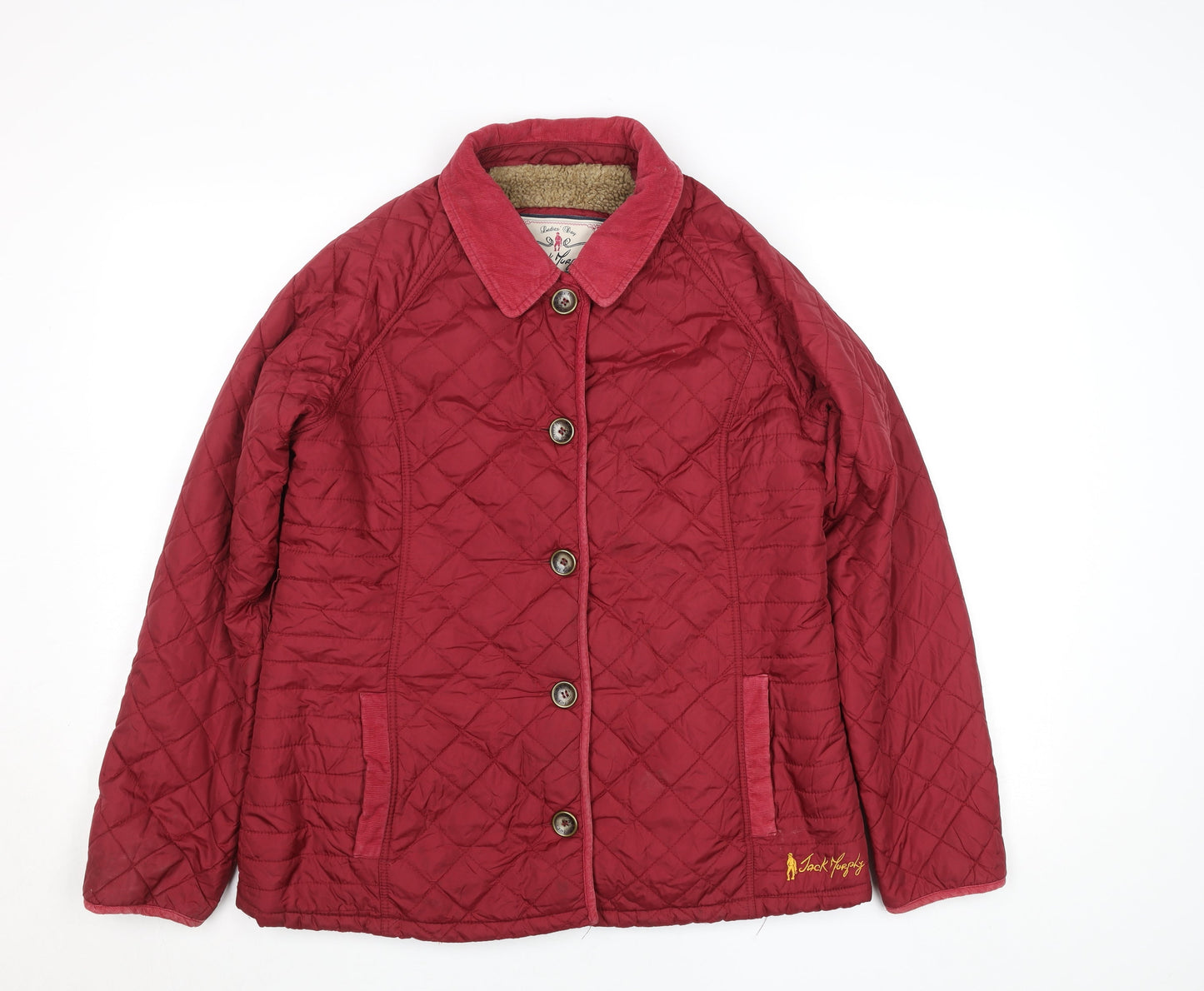 Womens UK Size 14 Jack Murphy Red Quilted Coat