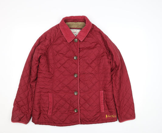 Womens UK Size 14 Jack Murphy Red Quilted Coat