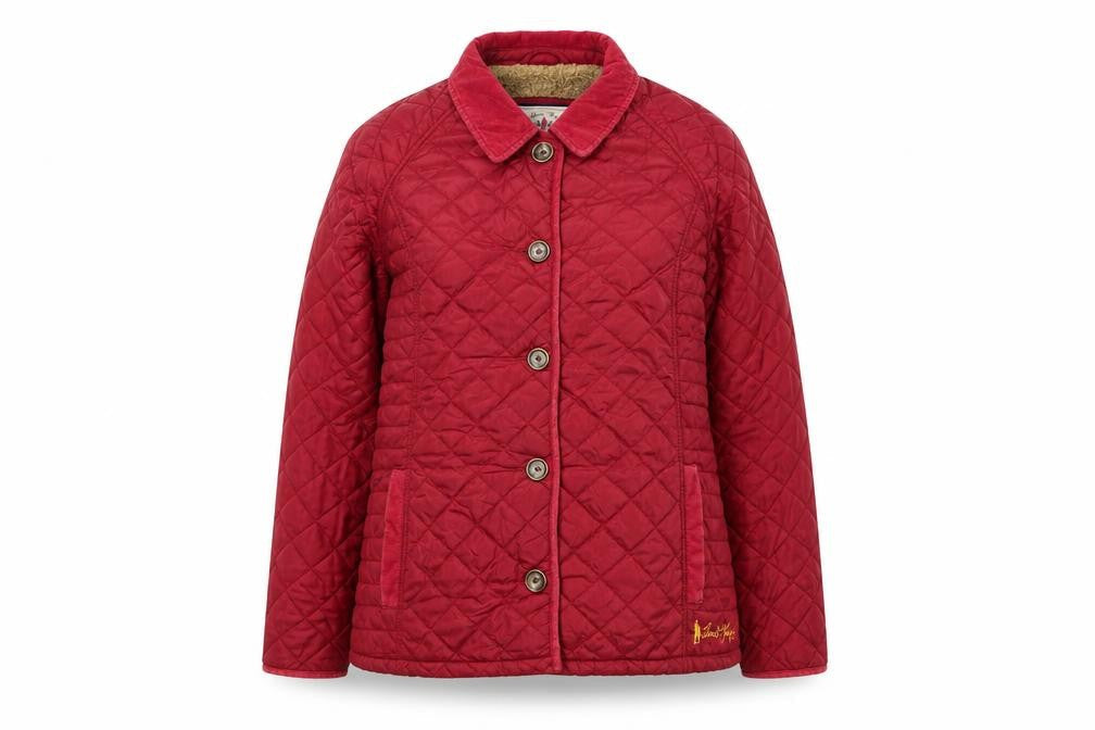 Womens UK Size 14 Jack Murphy Red Quilted Coat