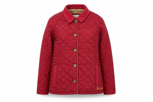 Womens UK Size 14 Jack Murphy Red Quilted Coat