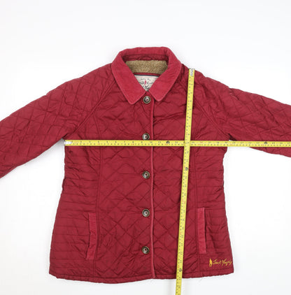 Womens UK Size 14 Jack Murphy Red Quilted Coat