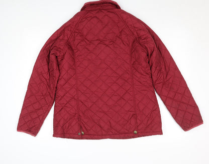 Womens UK Size 14 Jack Murphy Red Quilted Coat