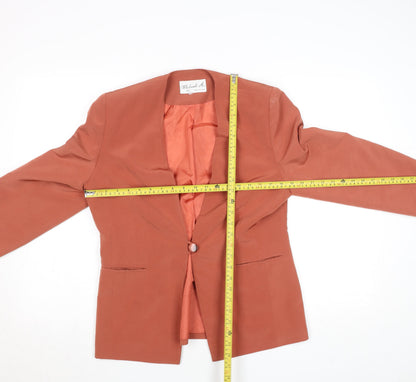 Michael H. Womens Brown Blazer Size 10 Lined Single Button Jacket