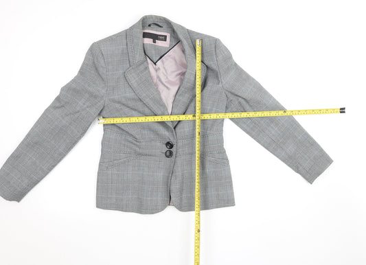 Next Petite Grey Check Single Breasted Blazer Size 12