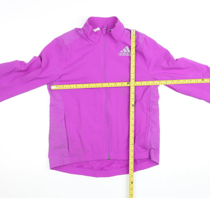 Adidas Teens Pink Climalite Running Track Jacket Size 12 Long Sleeve