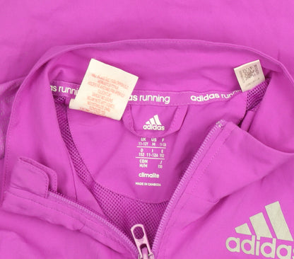 Adidas Teens Pink Climalite Running Track Jacket Size 12 Long Sleeve