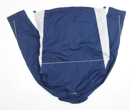 Dunlop Men's Blue and Grey Windbreaker Jacket Size L Polyester Waterproof