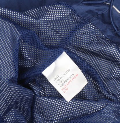 Dunlop Men's Blue and Grey Windbreaker Jacket Size L Polyester Waterproof