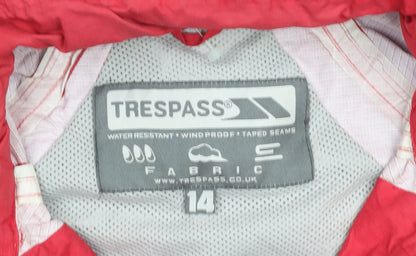 Womens UK Size 14 Trespass Red Rain Coat