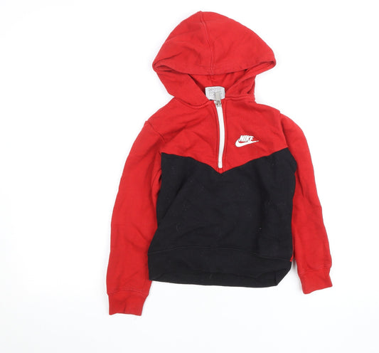 Boys UK Size 5-6 Years Nike Red Full Zip Hoodie