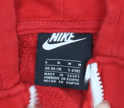 Boys UK Size 5-6 Years Nike Red Full Zip Hoodie