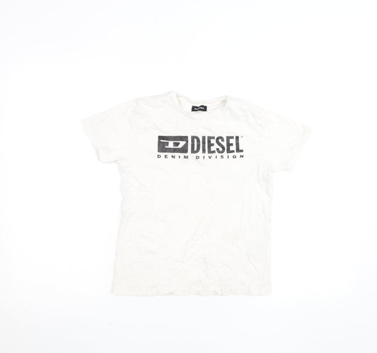 Boys UK Size 8-9 Years Diesel White Basic T-Shirt