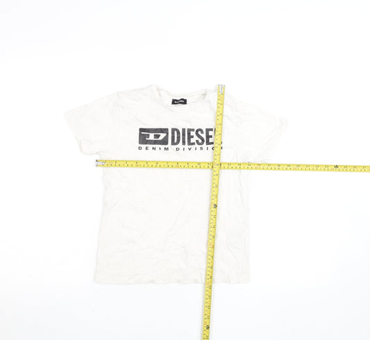 Boys UK Size 8-9 Years Diesel White Basic T-Shirt