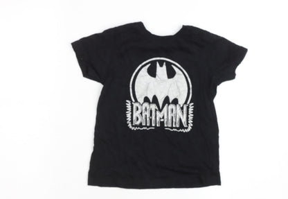 Boys UK Size 4-5 Years Primark Black Basic T-Shirt
