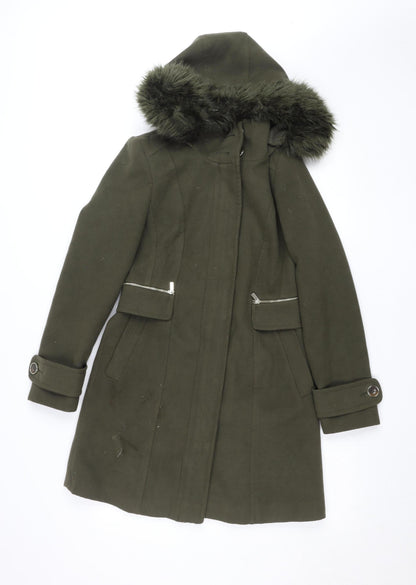Womens UK Size 8 Wallis Green Parka Coat