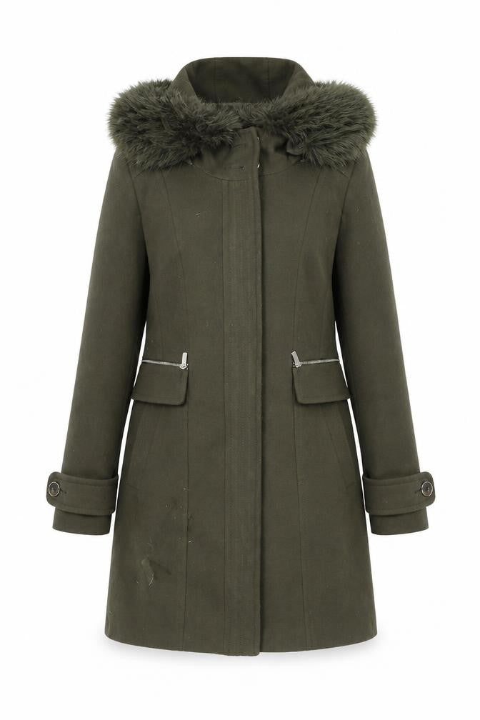 Womens UK Size 8 Wallis Green Parka Coat