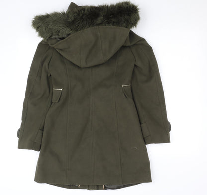 Womens UK Size 8 Wallis Green Parka Coat