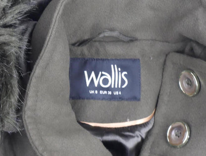 Womens UK Size 8 Wallis Green Parka Coat