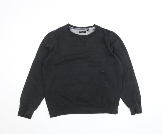 Brave Soul Women’s Black Cotton Blend Pullover Sweatshirt M