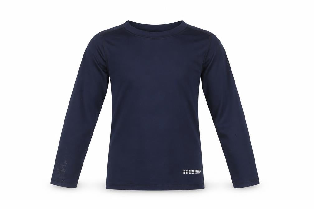 Front view of St Bernard boys’ blue long sleeve athletic top 4-5 years quick dry