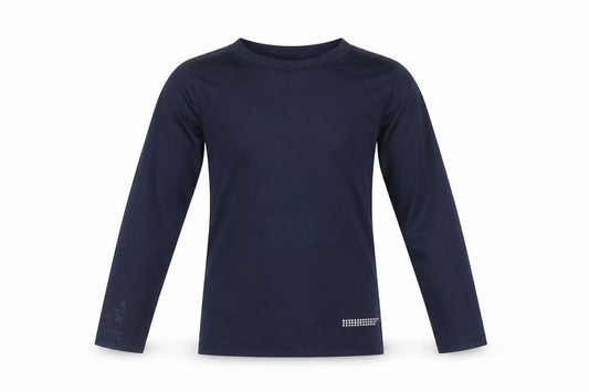 Front view of St Bernard boys’ blue long sleeve athletic top 4-5 years quick dry