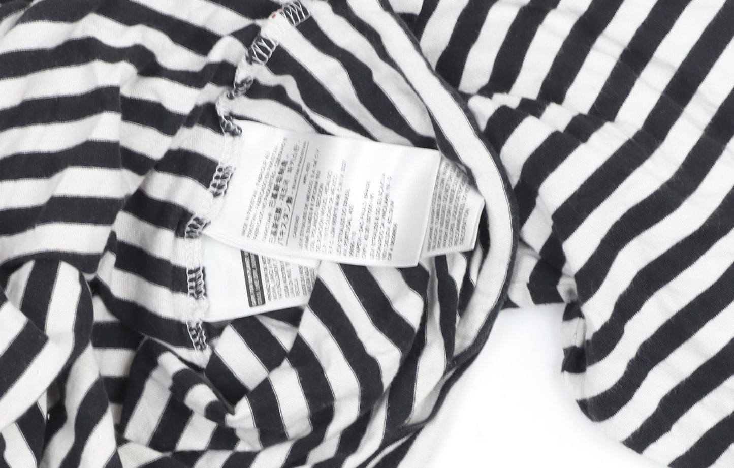 Levi's Women's Black & White Striped Cropped Long Sleeve T-Shirt Size S