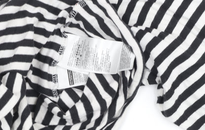 Levi's Women's Black & White Striped Cropped Long Sleeve T-Shirt Size S