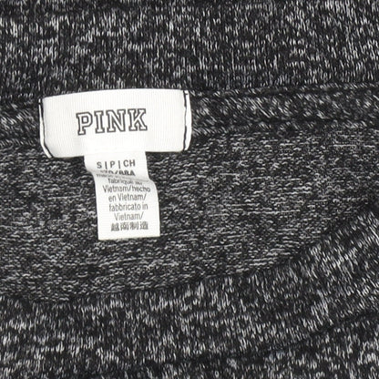 Womens UK Size S PINK Grey Basic T-Shirt