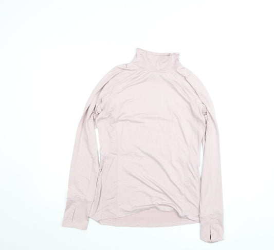 RBX Womens Pink Long Sleeve Mock Neck Activewear Top Size S