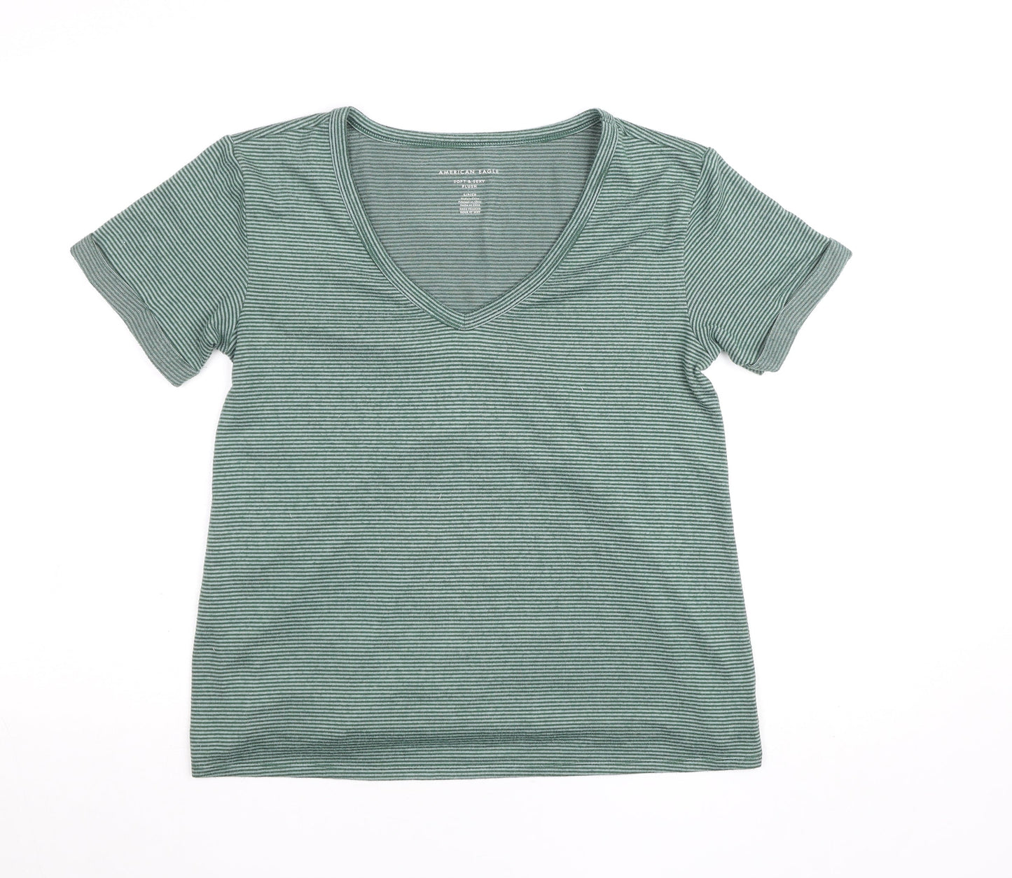 Womens UK Size S American Eagle Green Basic T-Shirt