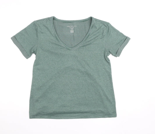 Womens UK Size S American Eagle Green Basic T-Shirt
